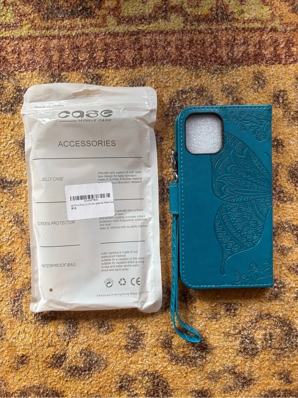 Teal Butterfly Wallet Phone Case - Mobile Case